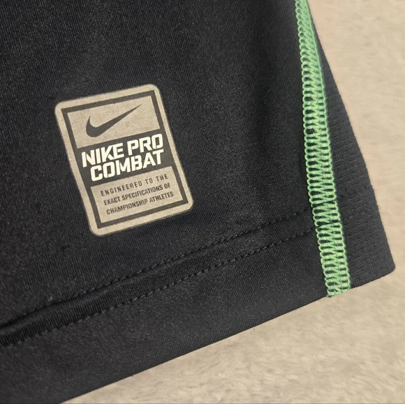 Nike Pro Combat Dri-FIT Fitted Sleeveless Compression Shirt Green Black Men 2XL - Picture 3 of 7